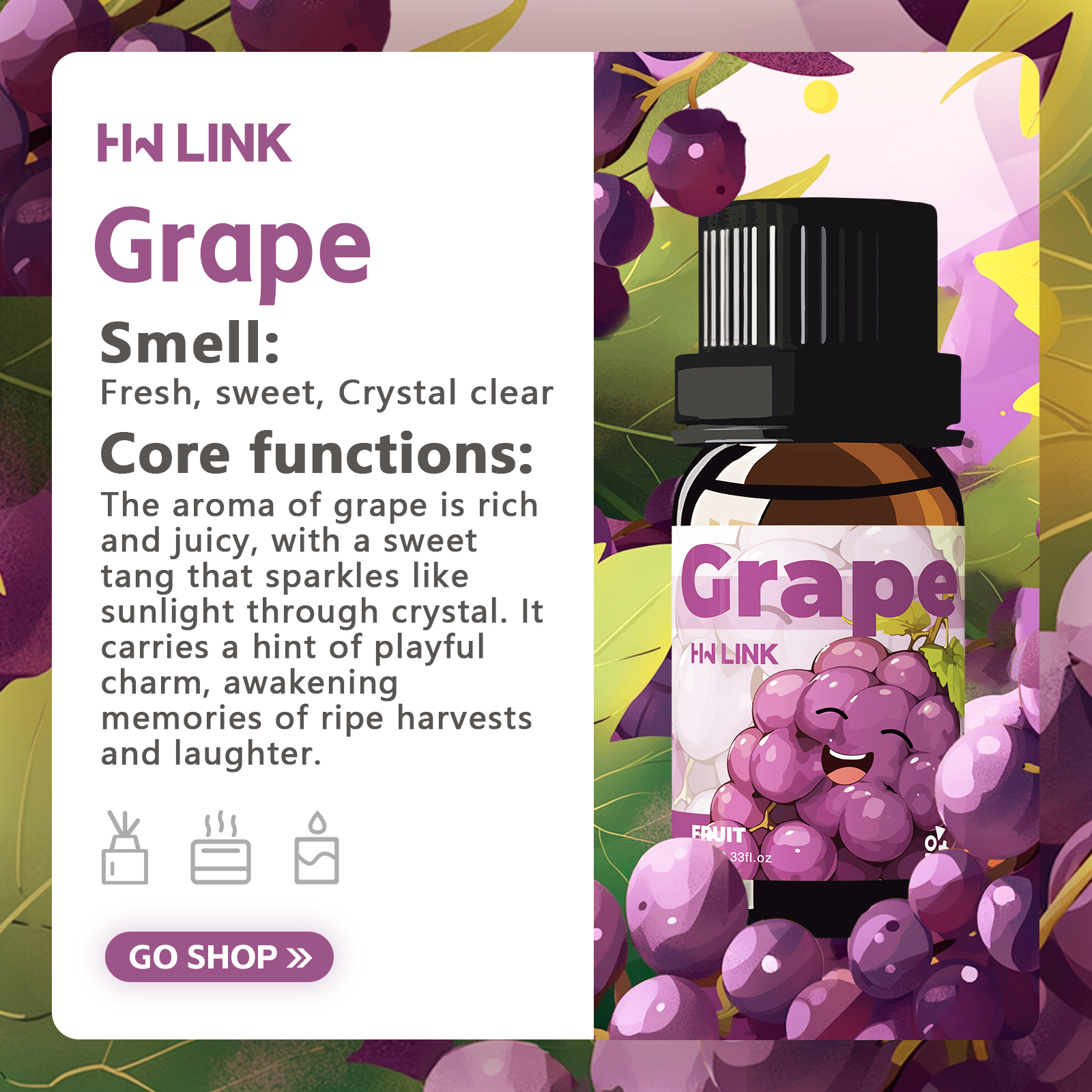 Grape Essential Oil 10ml Perfu - Perfume Fragrance World のレビューと価格