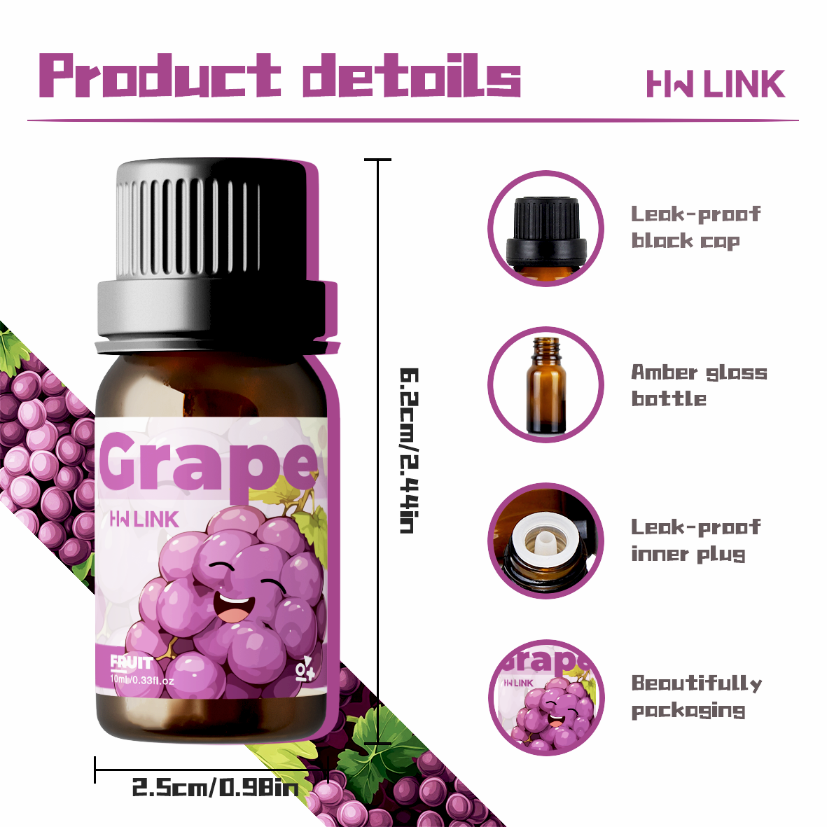 Grape Essential Oil 10ml Perfu - Perfume Fragrance World のレビューと価格
