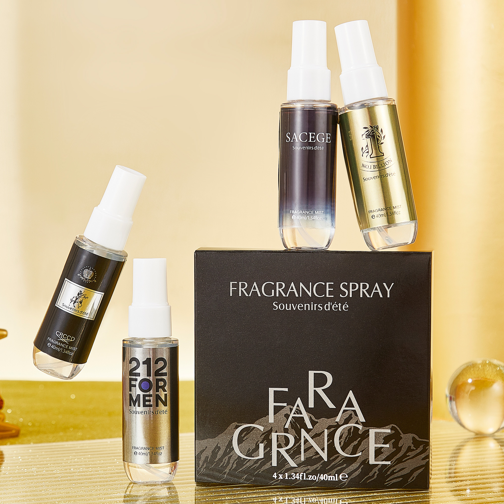 4pcs black gold men's perfume, - Perfume Fragrance Kit のレビューと価格